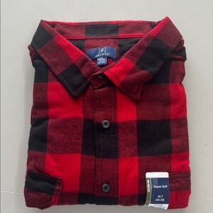 George Men's Red and Black Plaid Shirt